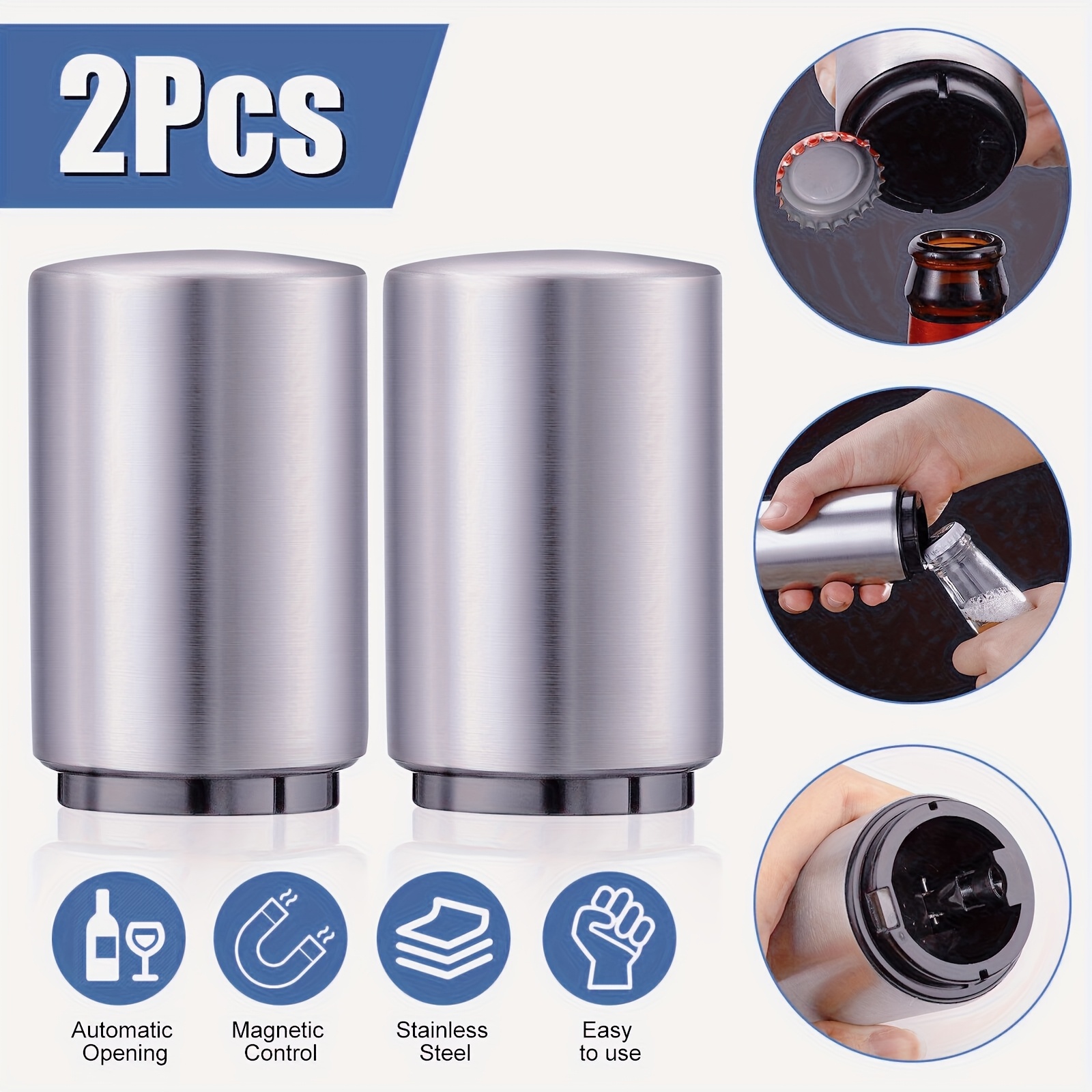 2pcs stainless steel magnetic beer soda bottle opener   no     home bar picnics camping hiking camping essentials modern opener design durable construction bottle opener Product details 1