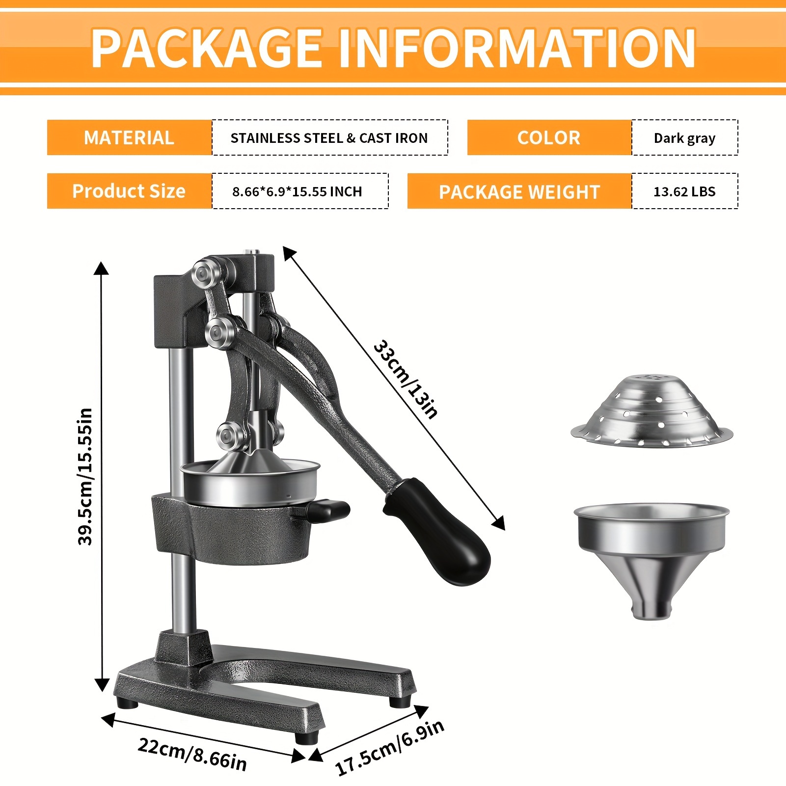 Manual Juicer Hand Press Citrus Presser Orange Lemon Machine