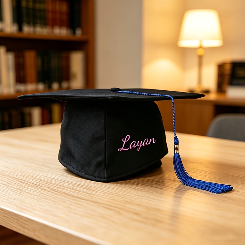 TEMU Embroidered Custom 2026 New Graduation , Adult Tassel Hat, Tassels Available, Back Elastic Band Non-constricting, Suitable For Graduation