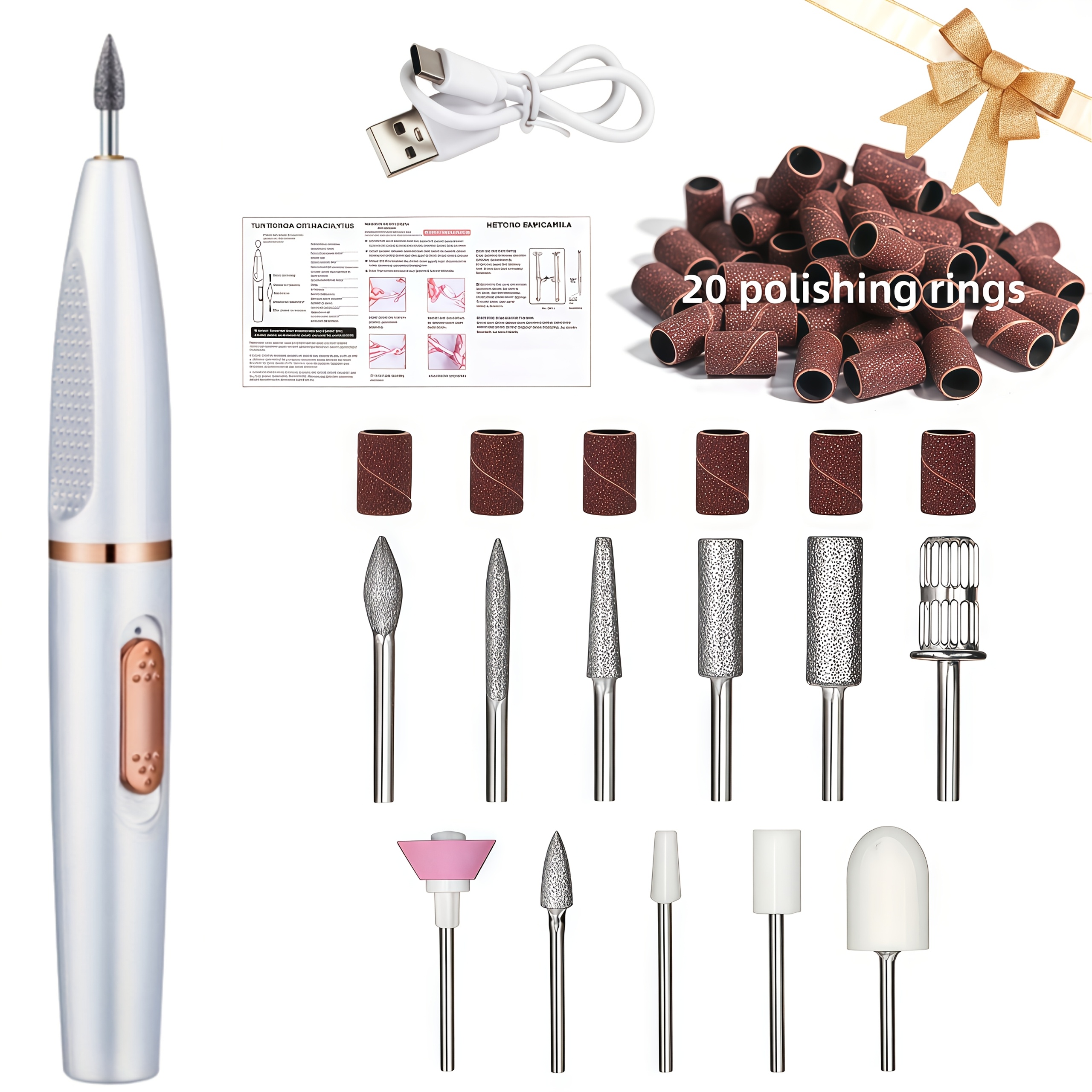 Image of Electric Nail Drill, Portable Nail Machine Kit, Nail And Foot Tool With Nail Drill And Polishing Kit, Electric Nail File, Home Nail Kit, For Gifts