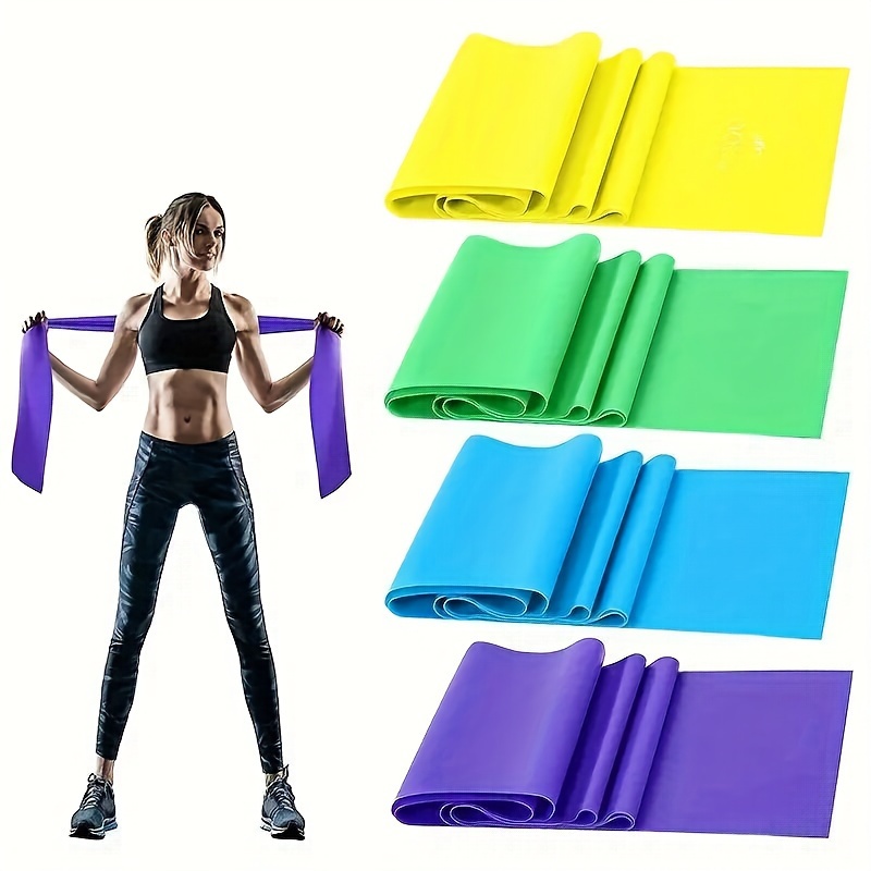 

4pcs Tpr Set For Exercise, Fitness, Yoga, Pilates, Strength Training & Rehabilitation - Stretch Bands For Indoor & Outdoor Workouts