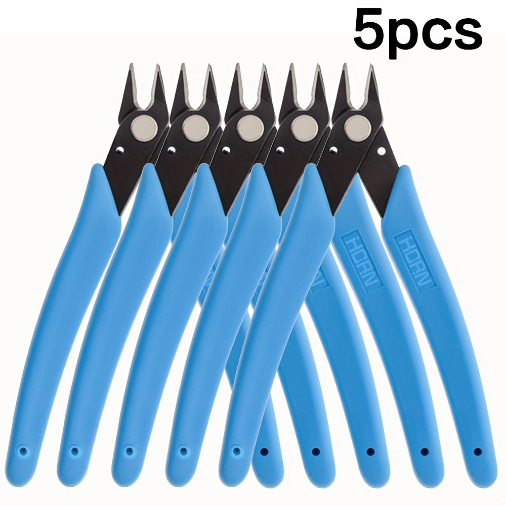 TEMU 5 pezzi TAGLIAPRUTTA PRECISE - Taglia laterale in metallo da 5 pollici, mini pinza a con bordo affilato e manici blu - , presa confortevole per