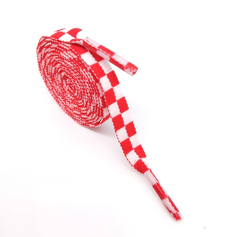 TEMU 1-pair Retro Checkerboard Flat Lace - -, Lightweight Shoe Laces Suitable For Sneakers, Canvas Shoes & Casual - Durable For , Hand Washable Retro