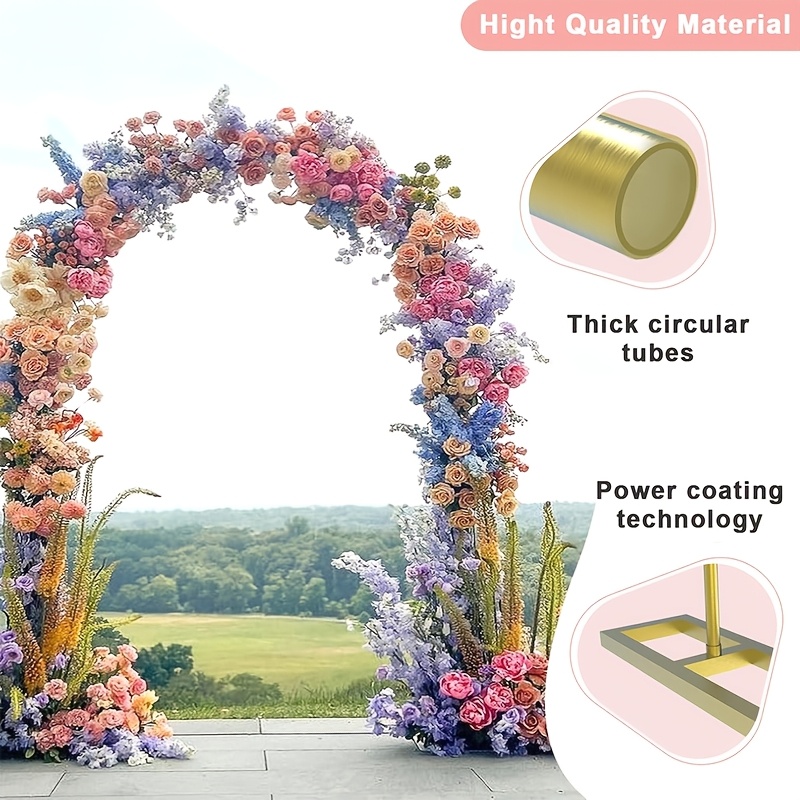Golden Upgraded Square Bottom Reinforced Background Stand, Engagement, Wedding, Birthday Party Decoration Background Stand, Draperies, Flowers, Balloon Decoration[hote ]