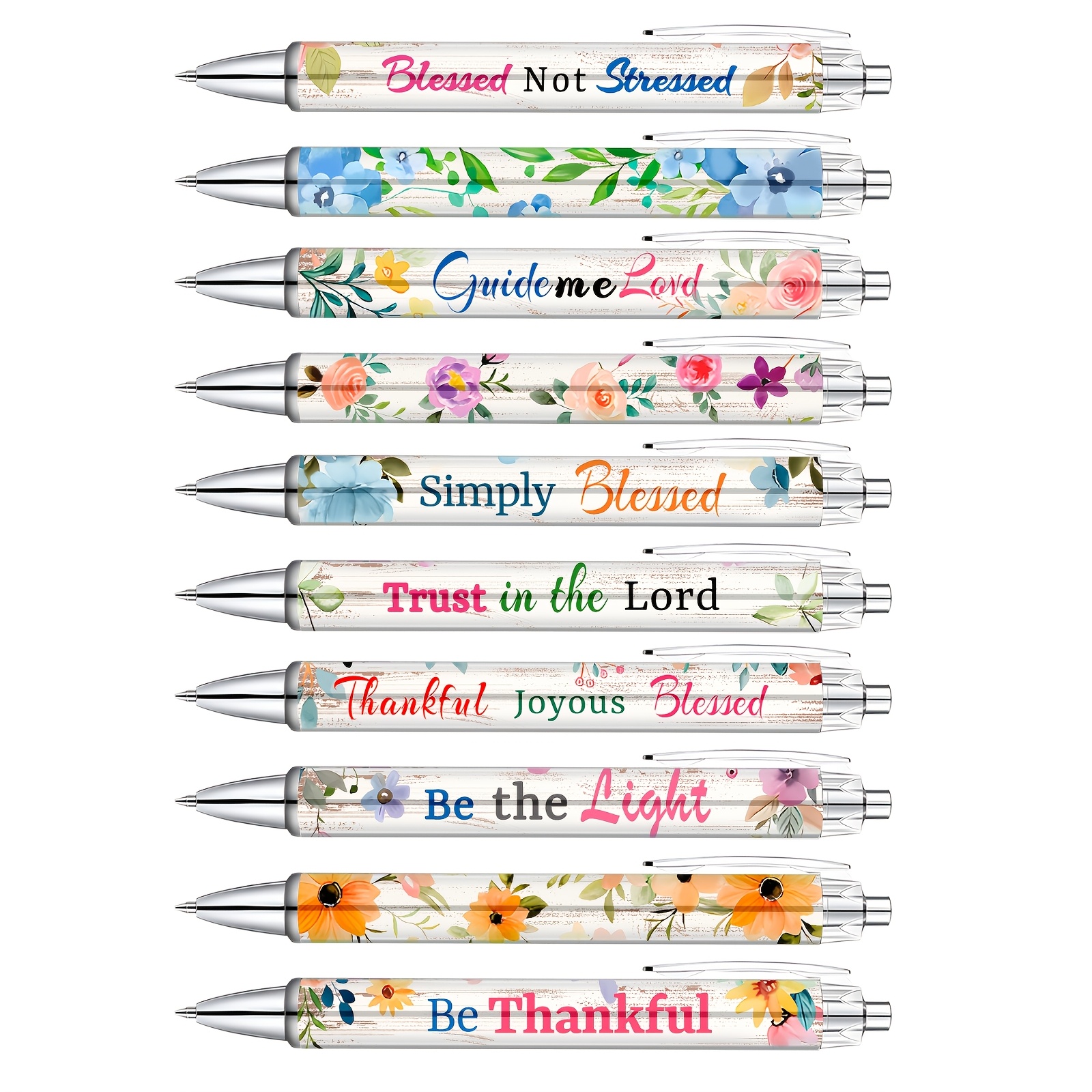 

10pcs Ballpoint Pens For Women Ink Pens Inspirational Quotes Pens Verse Ballpoint Pens Funny Office Pens Retractable Ink Pens For Students Coworker