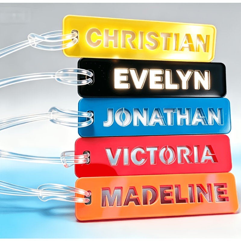 TEMU New Arrival Acrylic Luggage Tag Suitable For Suitcases, Bags & Travel Gear - Custom Color-coded Tags /phone/address, Lightweight Label For