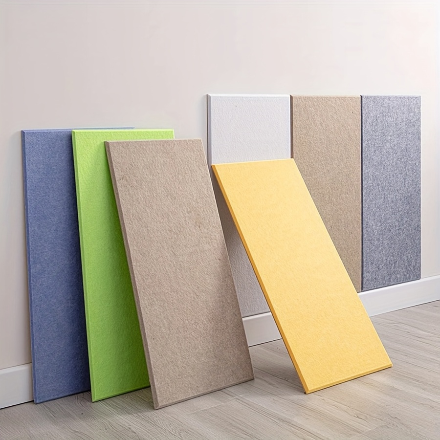 set of 6 high density acoustic foam panels measuring 12x24x0 4 inches   in blue green yellow brown and white   self   soundproof wall tiles are perfect for enhancing the decor of  