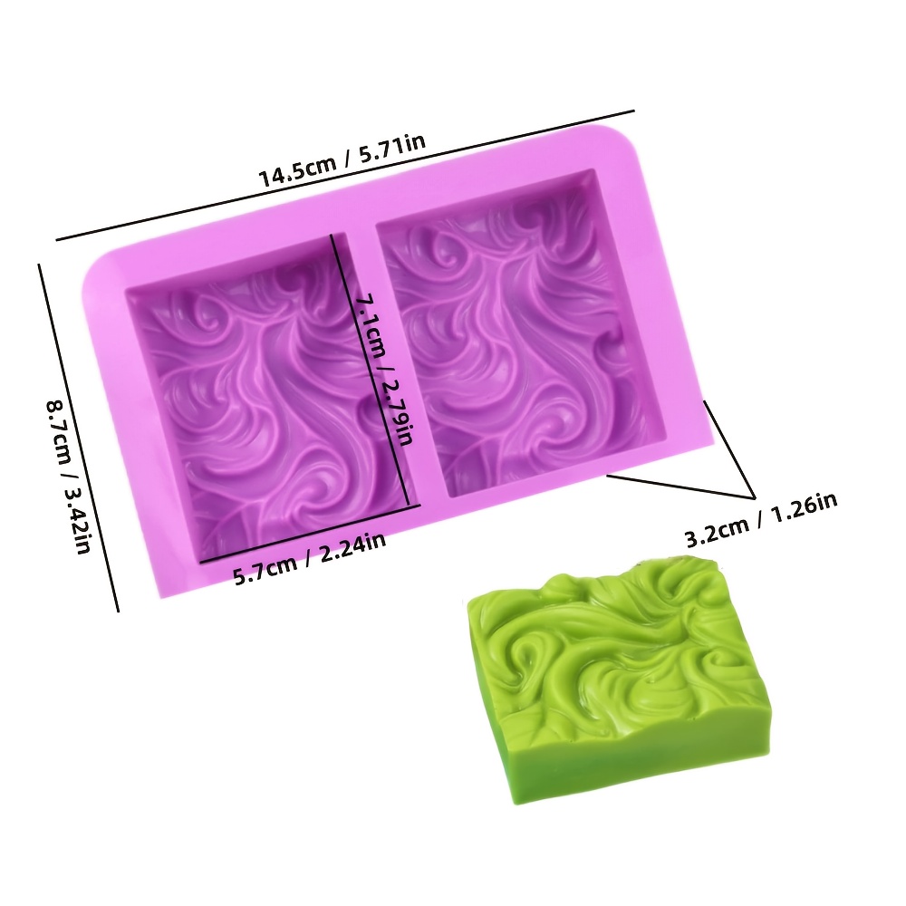 E-shop 1 Stück 2-Loch Wellenrelief Seifenform Silikon DIY Freundegeschenk Dekorationsform