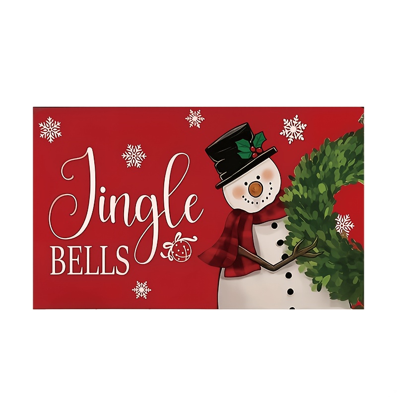 TEMU Tapis de cuisine de Noël 1 pièce, motif Père Noël et de neige, lavable en machine avec à pois antidérapant. Cadeau de décoration de fêtes pour