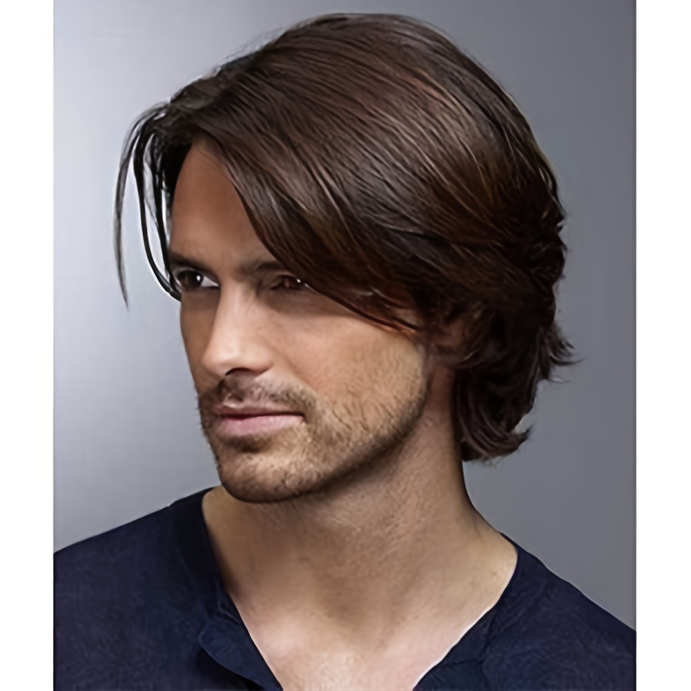 

Mens Wigs Short Brown Straight Hair Daily Costume Heat Resistant Synthetic Wigs For Male Buy