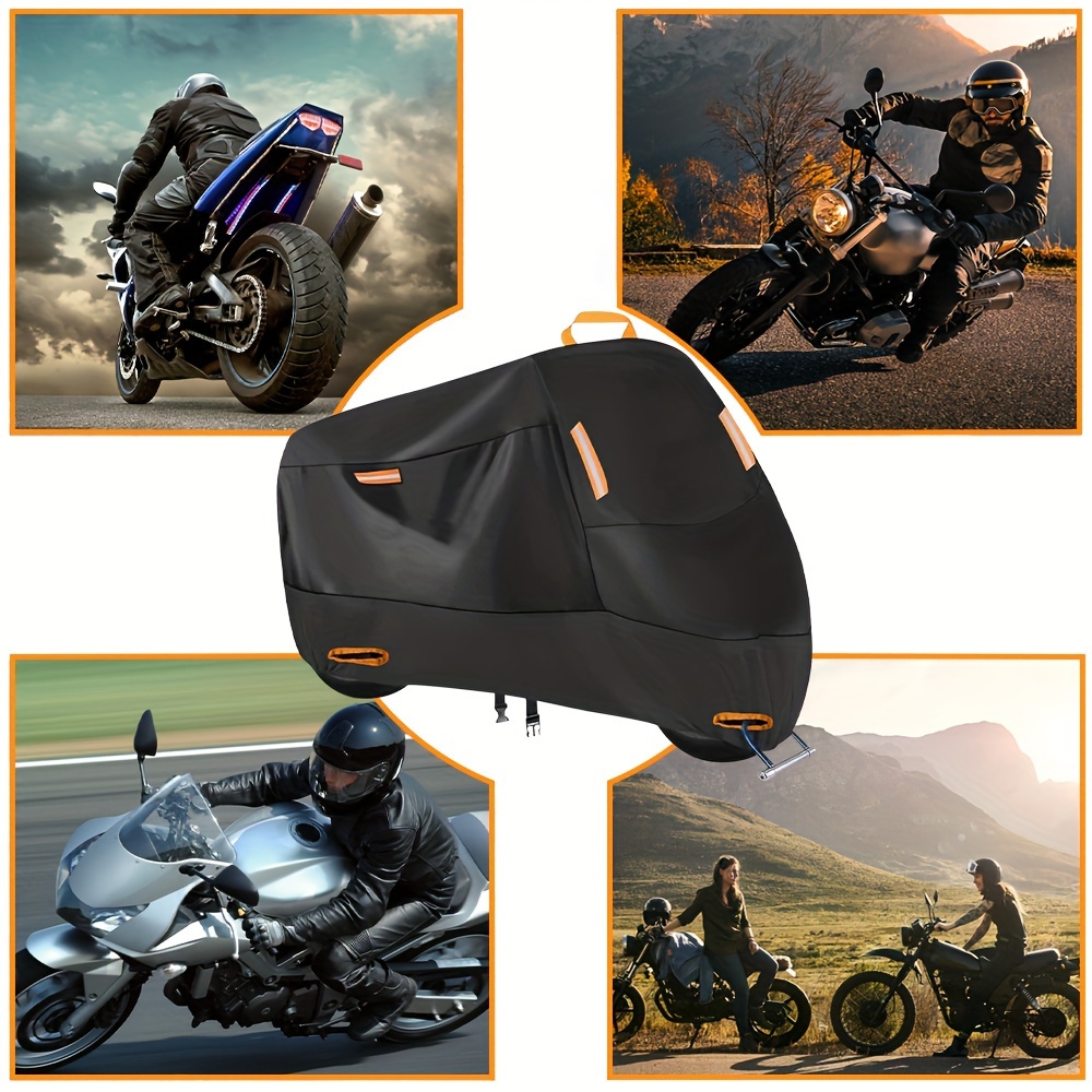 Favoto - Funda impermeable para motocicleta, universal, reflectante,  protección solar para cualquier temporada, con orificios de seguridad y  bolsa