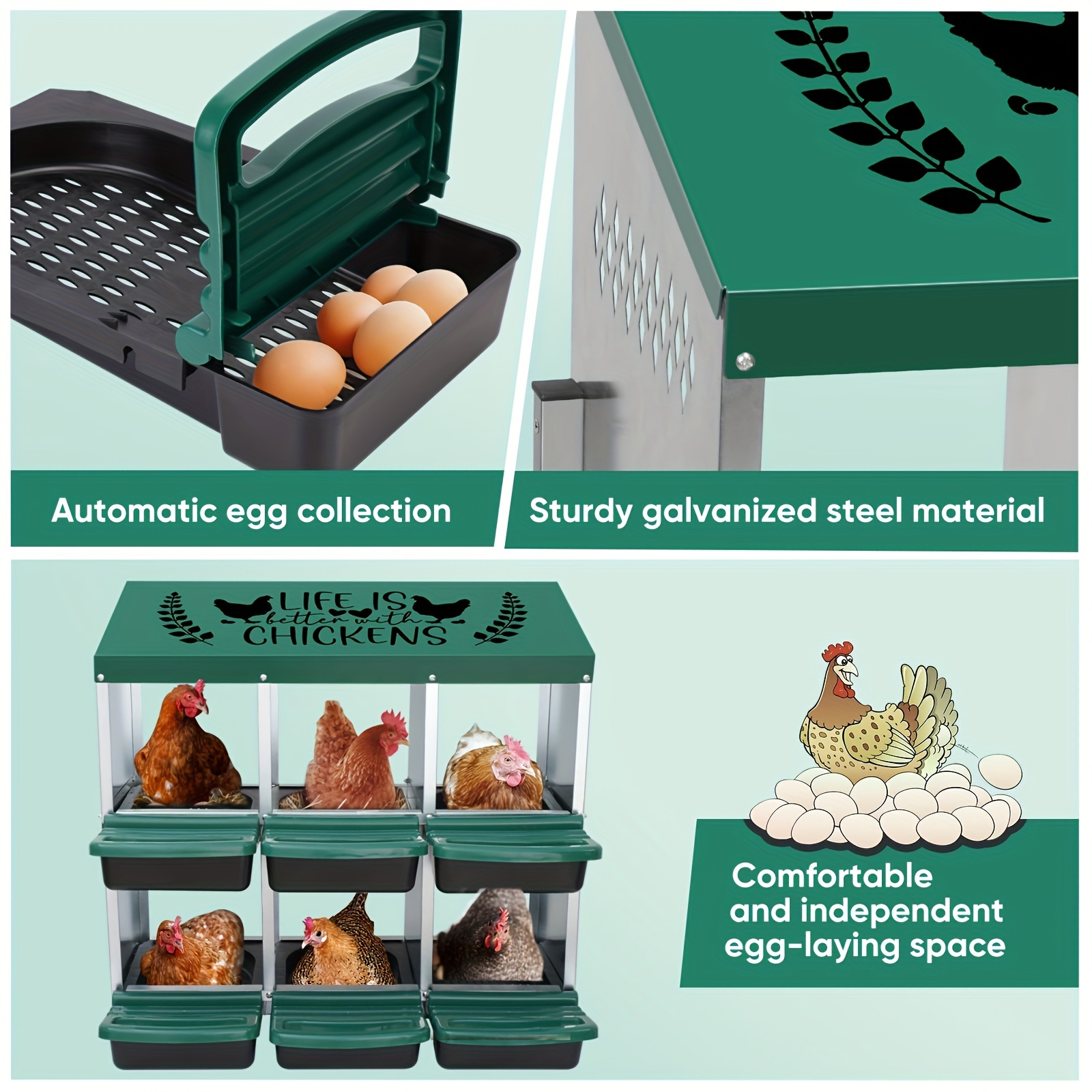Pondoir ECO FINCA CASAREJO 2 Compartiments - Pour 8-12 Poules + Œufs Factices Offerts