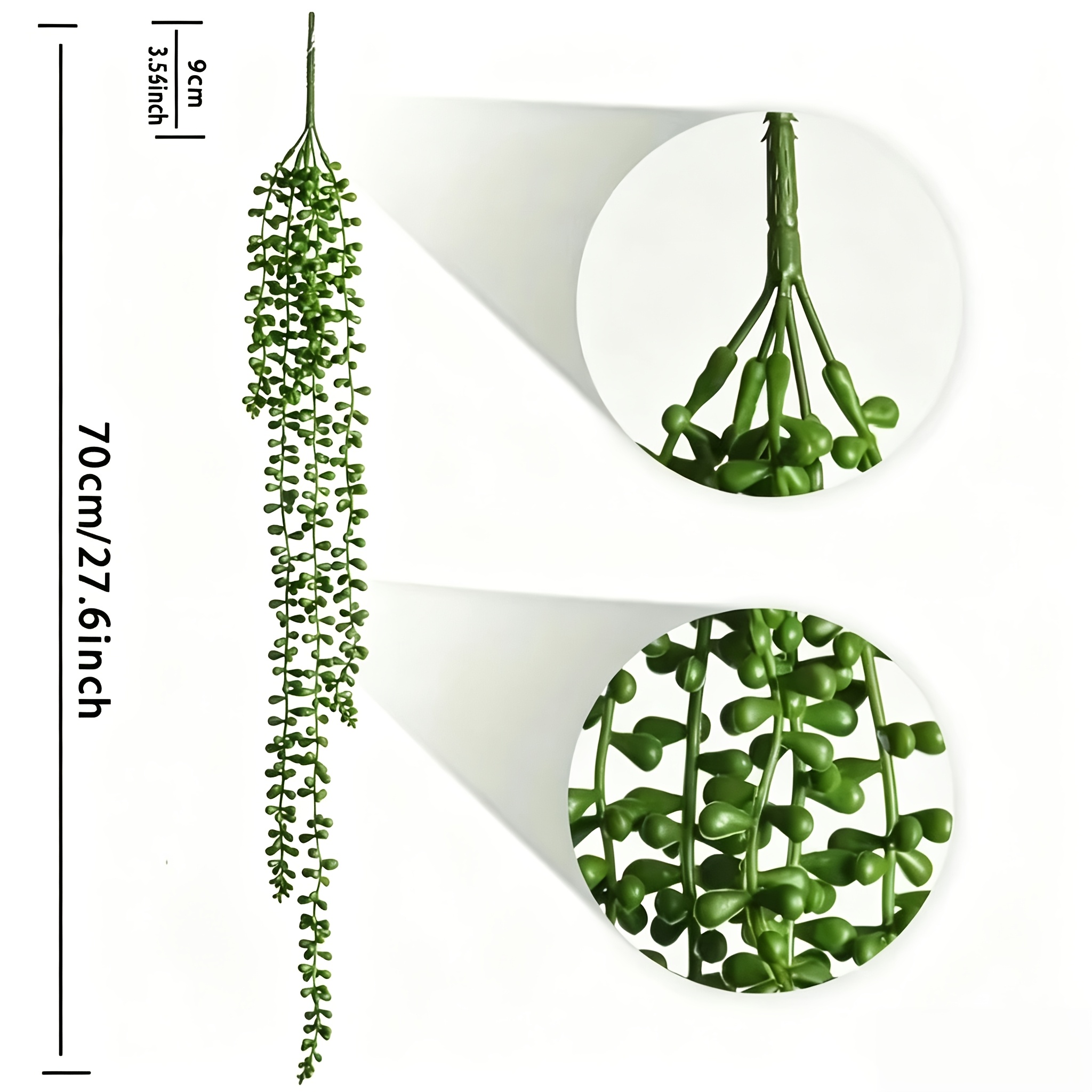 TEMU 3pcs High-end Weeping Tears Artificial Rattan Faux Plants, Nordic Style Living Room Wall Hanging Decor, Bedroom And Balcony Decoration, Balcony