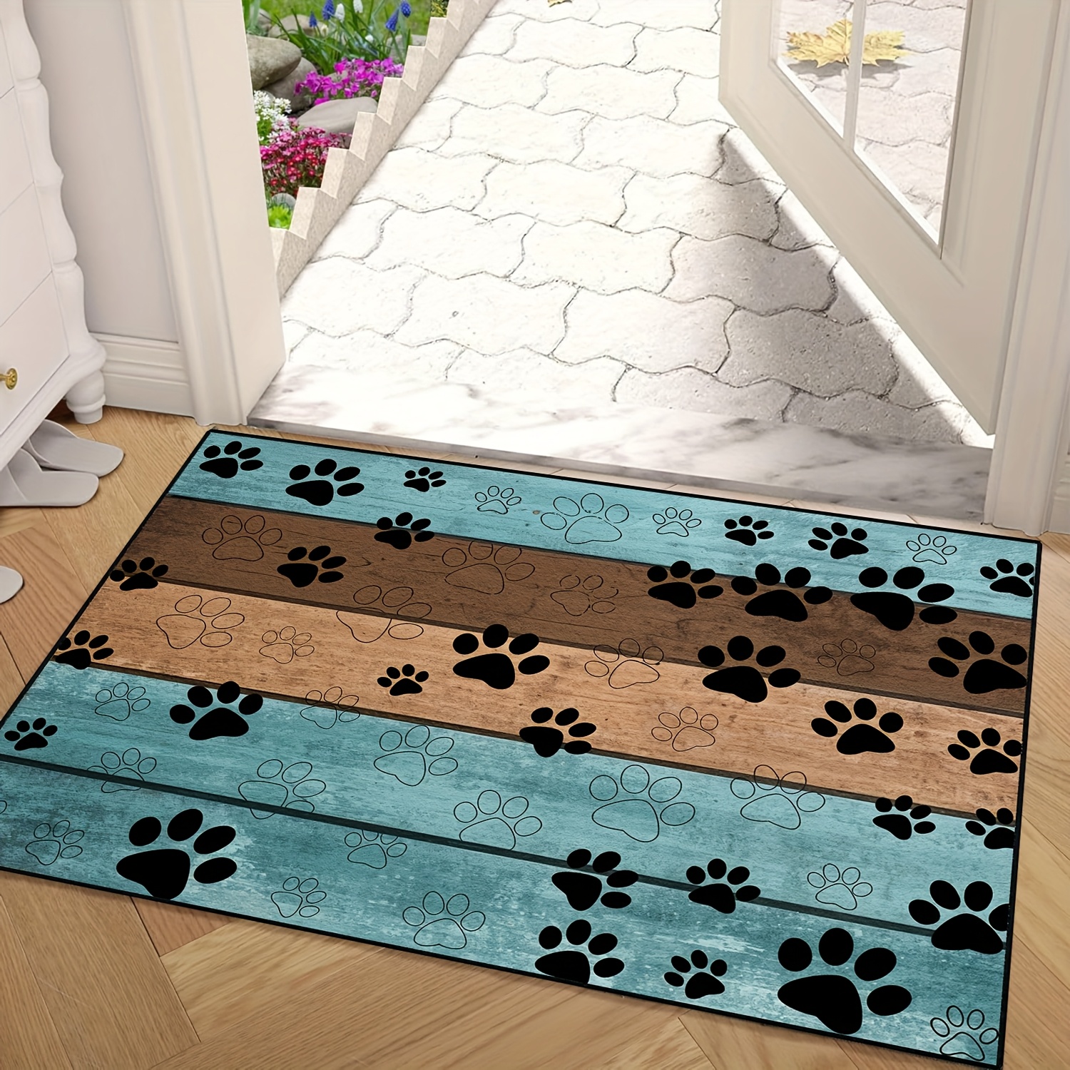 TEMU Welcome Doormats Wooden Entrance Mat Non-slip Floor Mats Indoor Use Home Decor