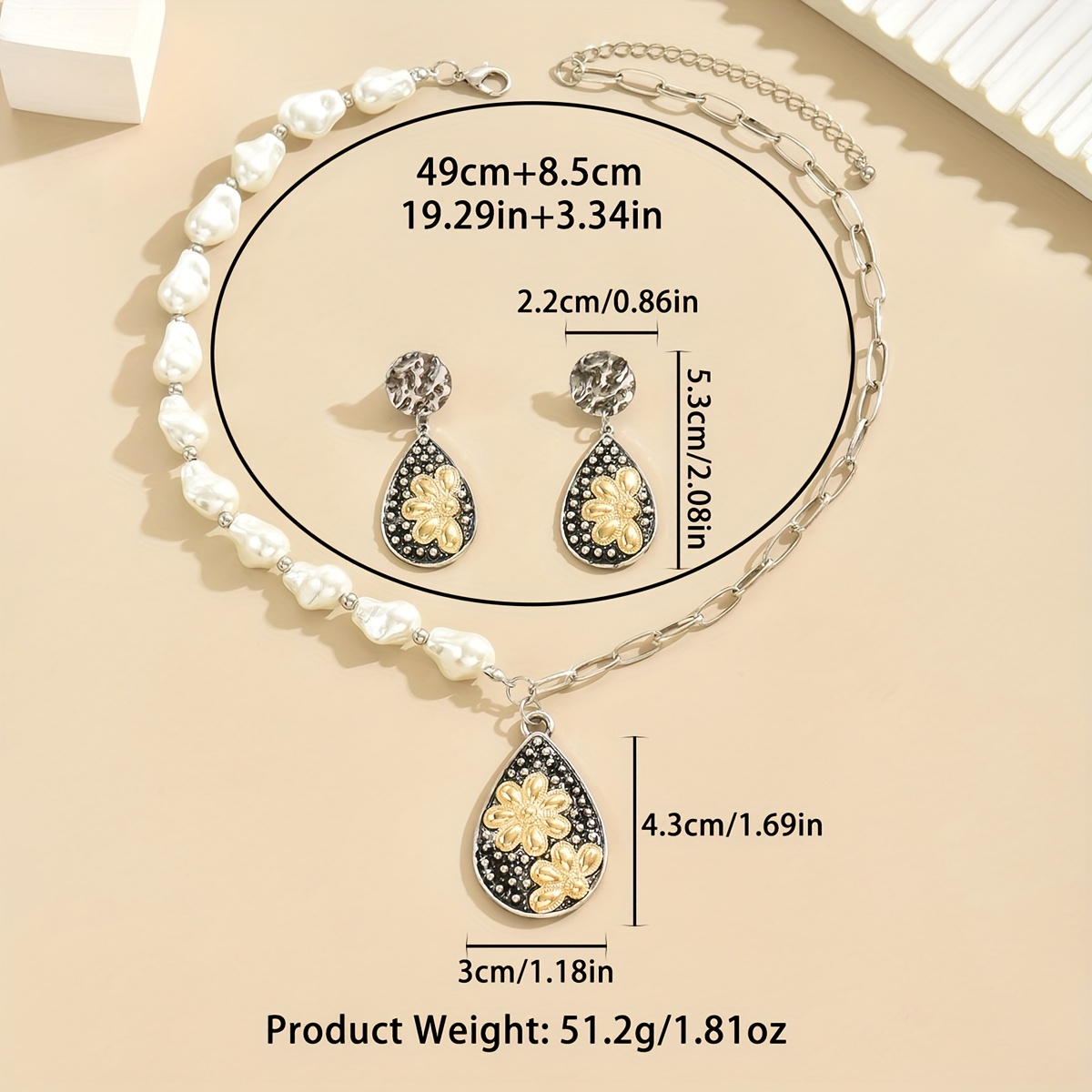 Elegant Drop Necklace & Earrings Set