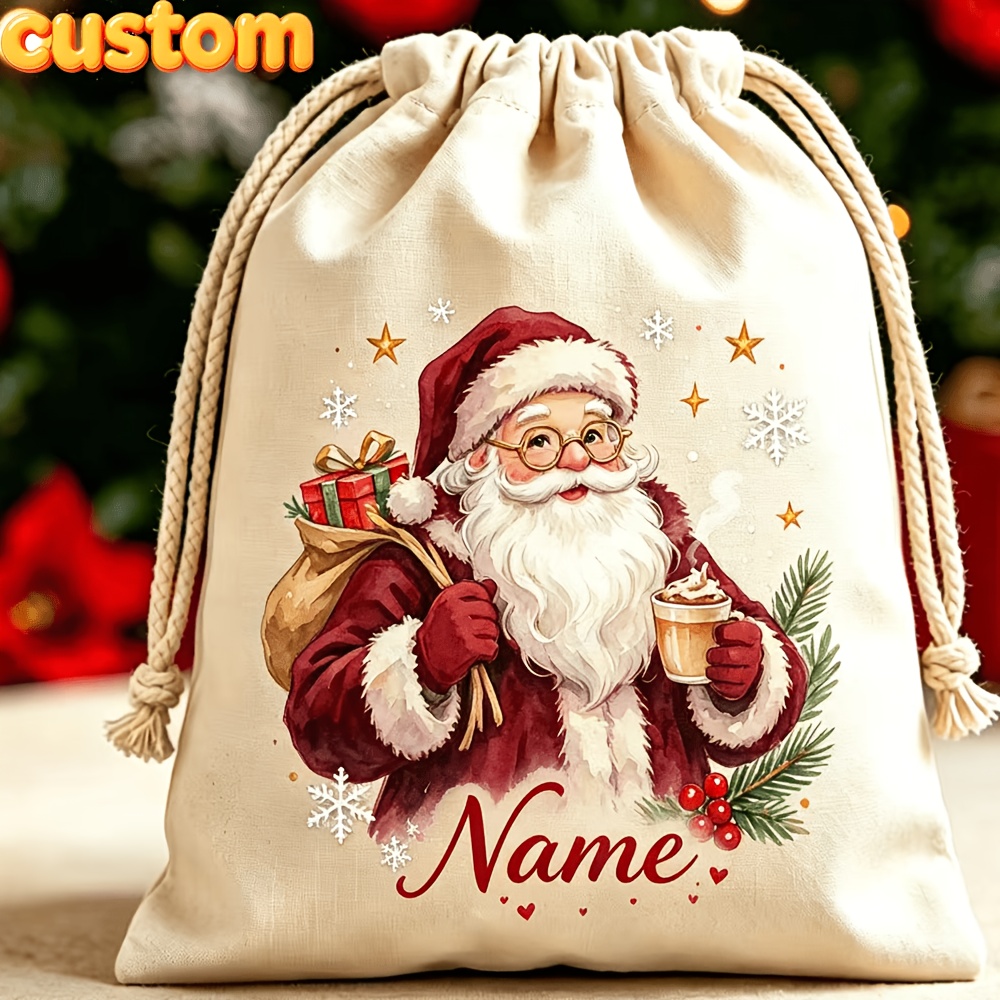 TEMU Gift For Her/him Personalized Large Christmas Gift Bags With Custom Name & 