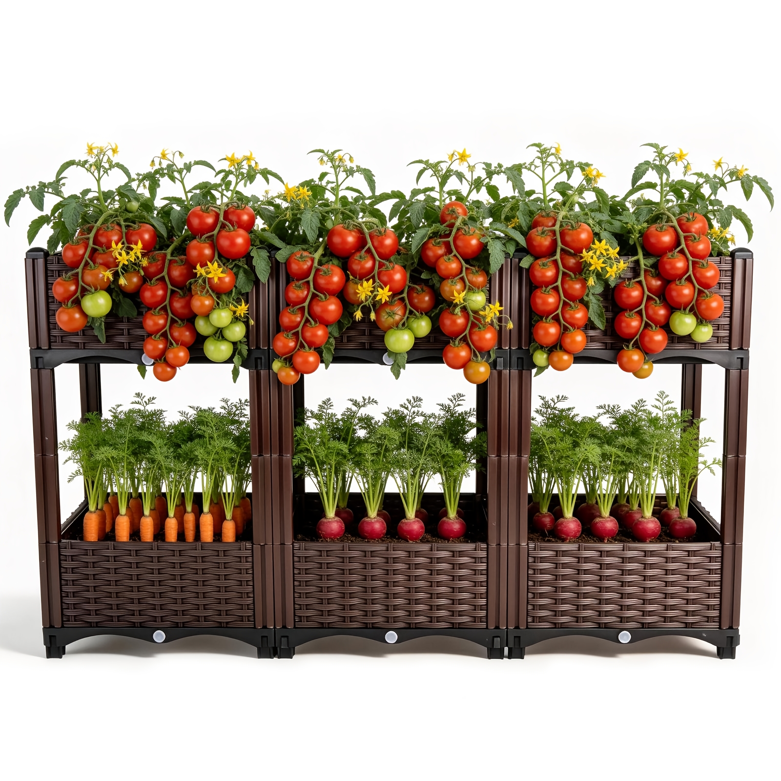 Image of Raised Garden Bed With Legs | 5.9 Inch Depth 40-box Double Layer Raised Garden Bed With Legs Large Divider Planter Box Outdoor Elevated Plants Pot With Drain Outlet For Garden Patio Balcony