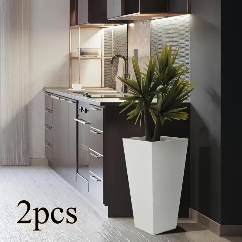 Zinaroty 5 Pack di vasi per piante in plastica, vasi da fiori moderni da 15 cm con fori di drenaggio e piattino per piante da interno e da esterno