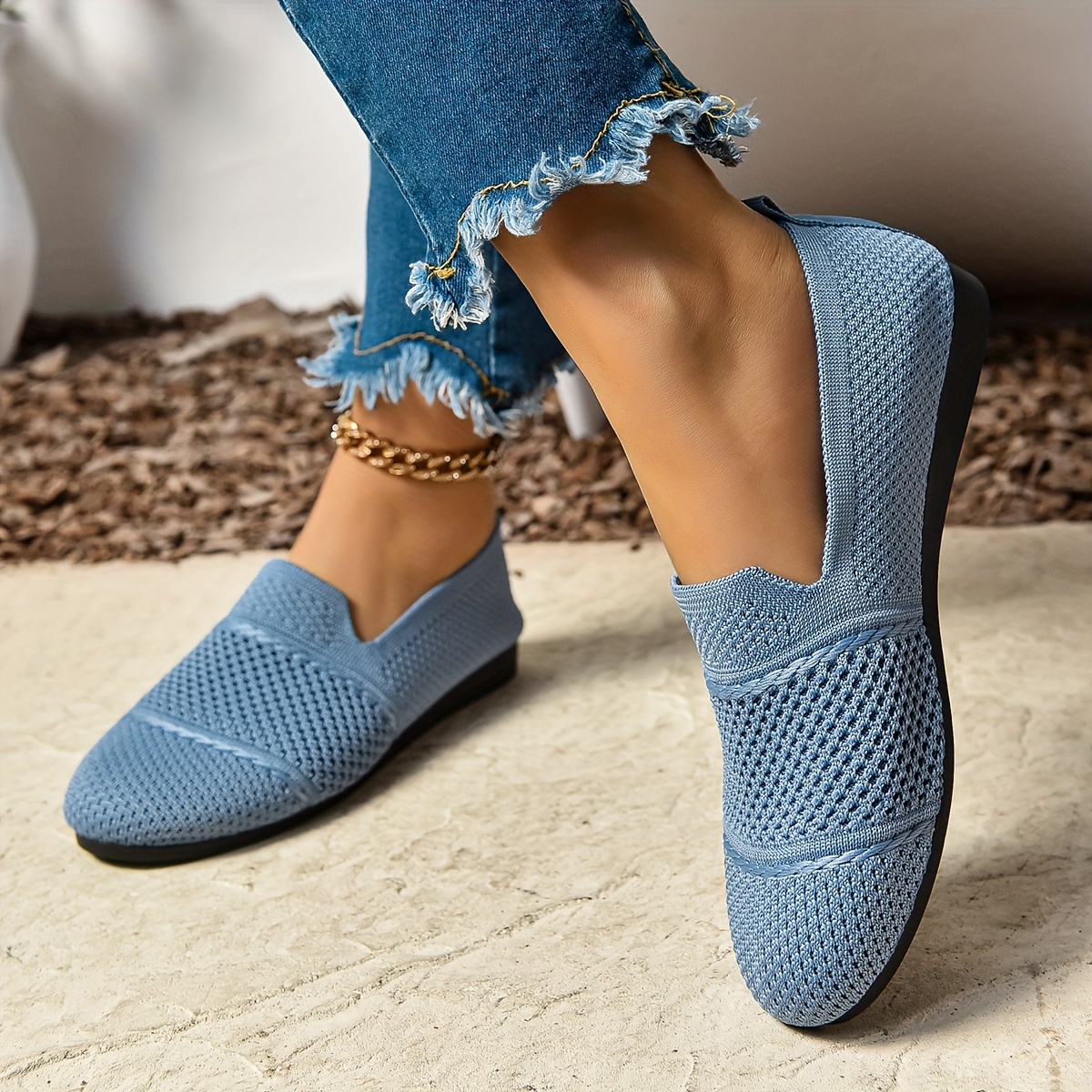 

Women's Casual Slip-on Flat Shoes, Breathable & Lightweight Soft Sole Loafers, Versatile Everyday Footwear