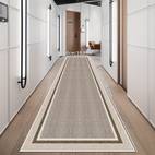 1pc minimalist runner mat soft polyester machine washable rectangular design for bedroom balcony and entrances light beige with accent border bedroom floor covering elegant hallway mat machine washable mat rugs for bedroo