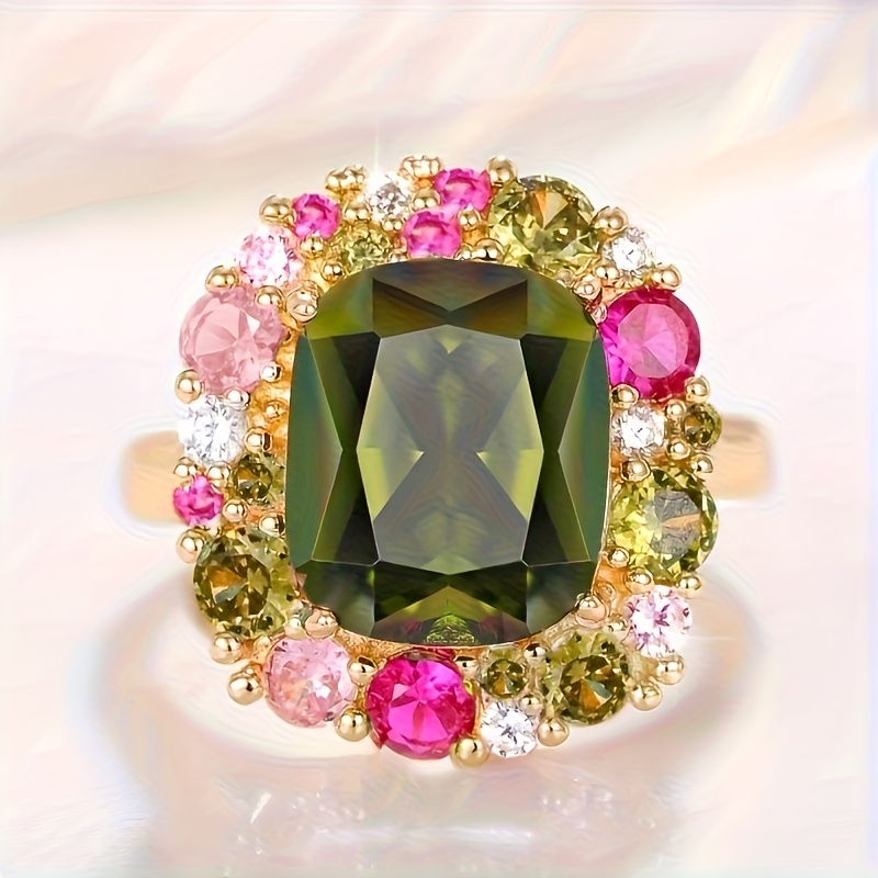 Image of Luxury Vintage - Style Inlaid Synthetic Zirconia Anniversary Ring, Perfect For Valentine's Day Gift, Banquet Events, , Anniversary Celebrations Jewelry For Women High Quality