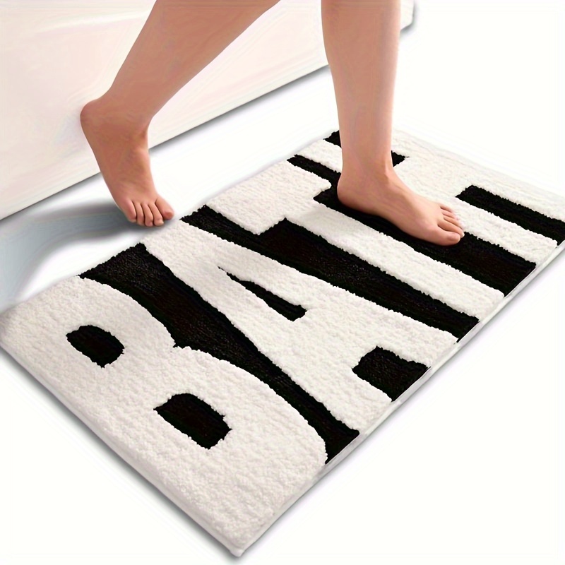 

Bath Letter Pattern Bathroom Mat - Comfortable, Rug For Safe Showering