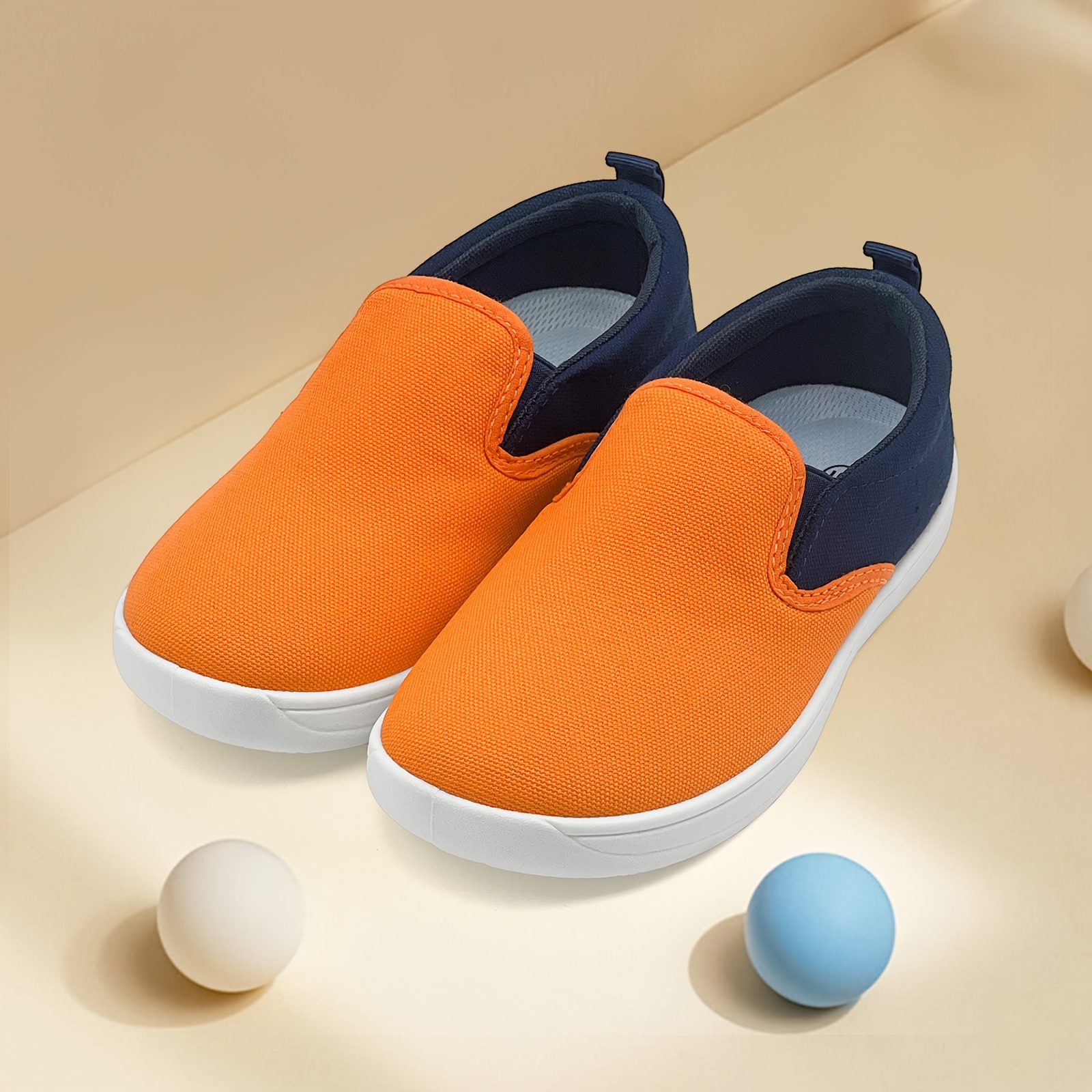 Girls&#39; &amp; Boys&#39; Slip-On Canvas Sneakers - Lightweight, Breathable Low-Top Loafers with Purple &amp; Yellow Color Block Design - Durable, Non-Slip Rubber Sole for Casual, Sporty Wear - Perfect for All Seasons, Casual Youngsters&#39; Shoes | Playful Color Block | Breathable Fabric Lining