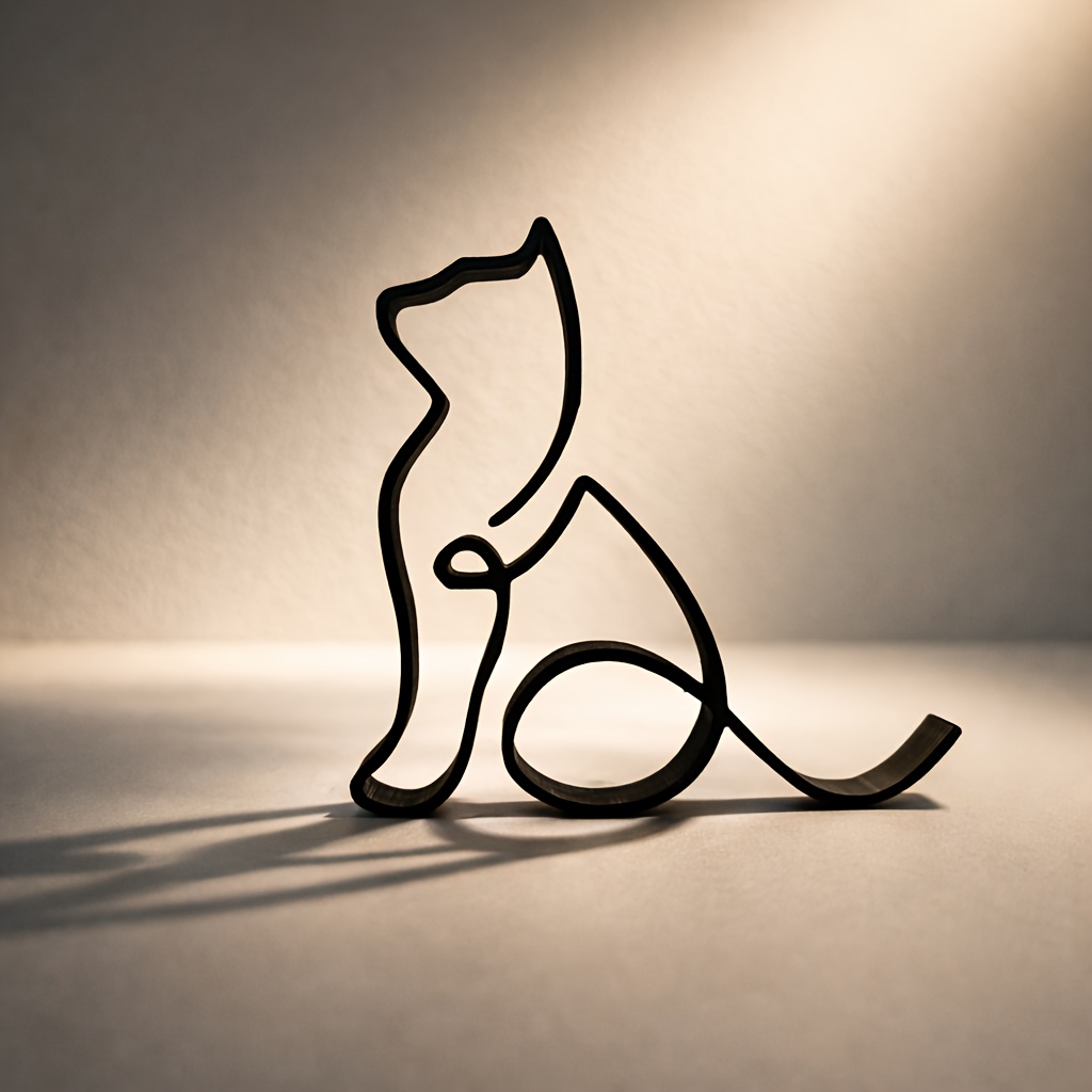 E-shop Minimalistische Katzenskulptur, Einkreisende Katze, Moderne Abstrakte Schreibtisch-Dekoration für Zuhause