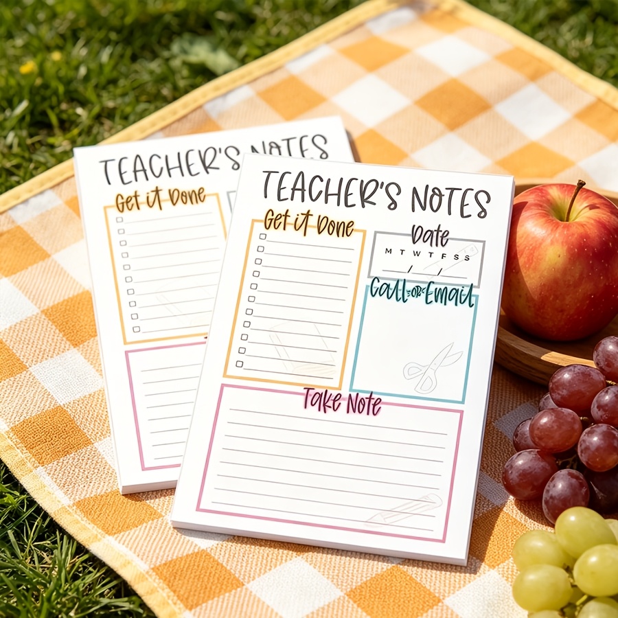 TEMU Bloc-notes Planificateur pour Enseignant de 50 Feuilles, Adapté à la Planification des Leçons, à des Cours et à la Communication École-Famille -