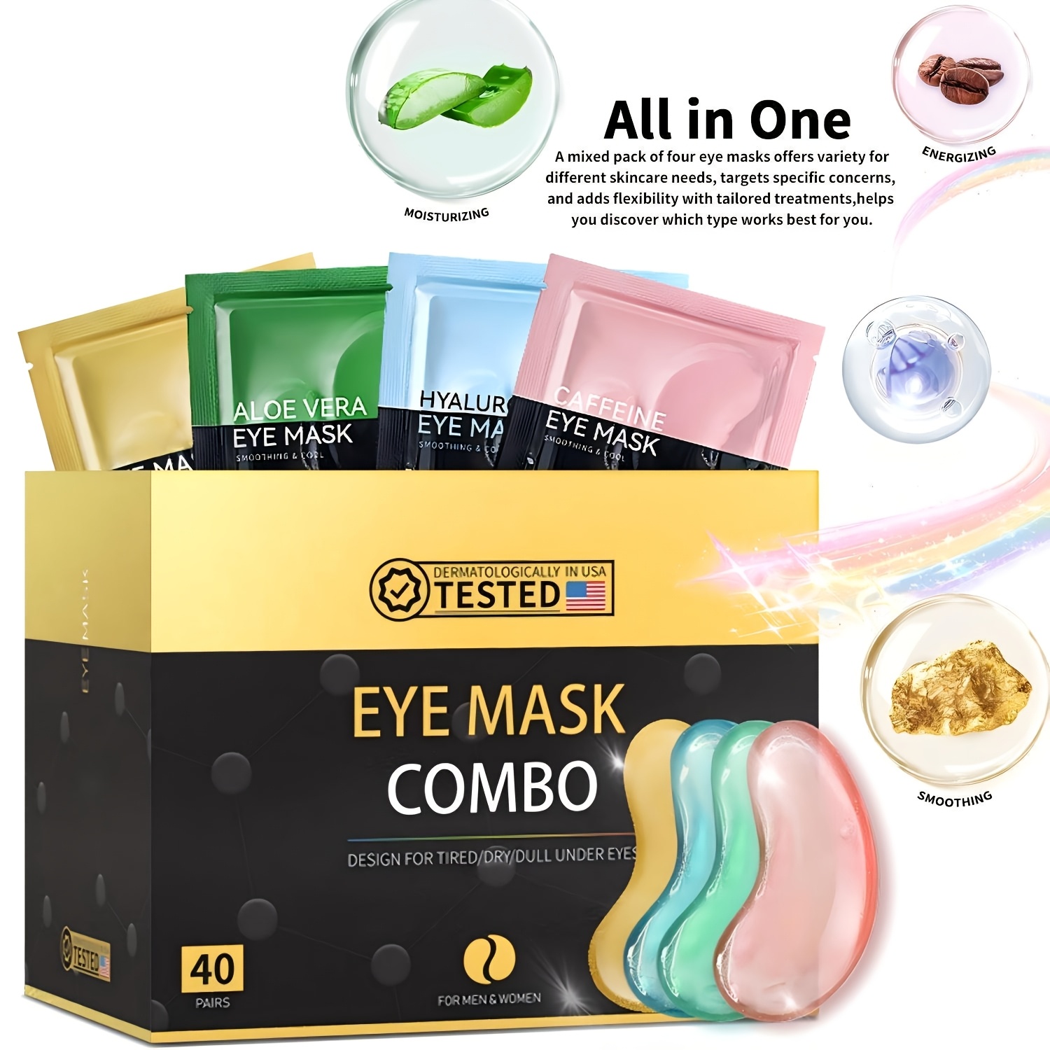 40 pairs multi color masks enriched - Temu