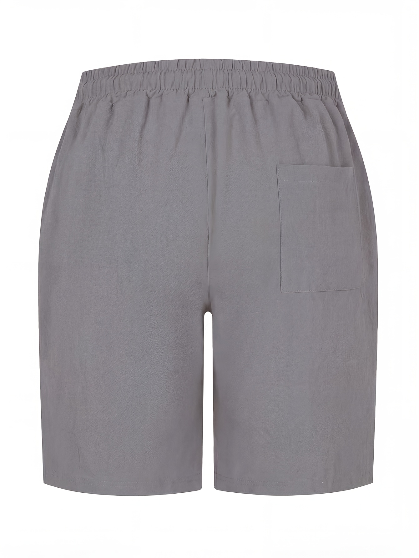 herren leinen shorts, sommer shorts mit kordelzug  , elastischer bund, uni-farben, bequem atmungsaktiv, casual   urlaub mode klassischer stil