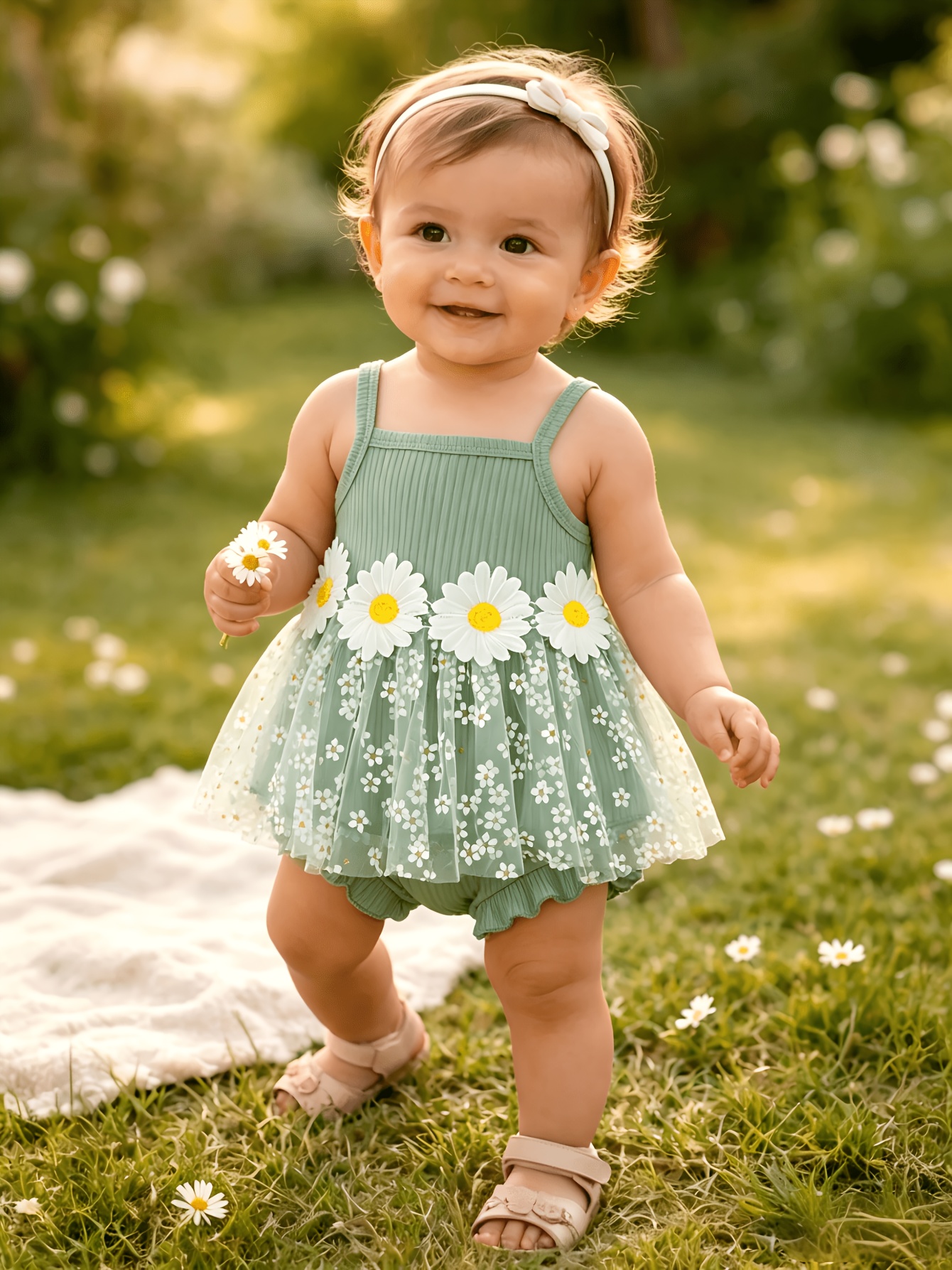 baby daisy dress sold on Temu United States