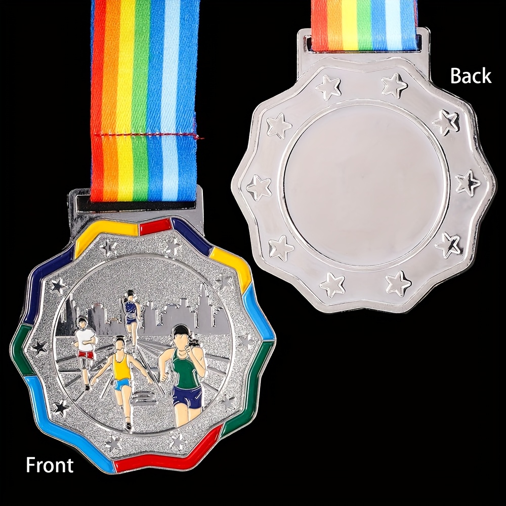 TEMU 1 pezzo di personalizzata in metallo per , camminata, piastre dorate e argentate, materiale di , premi per competizioni, medaglie commemorative