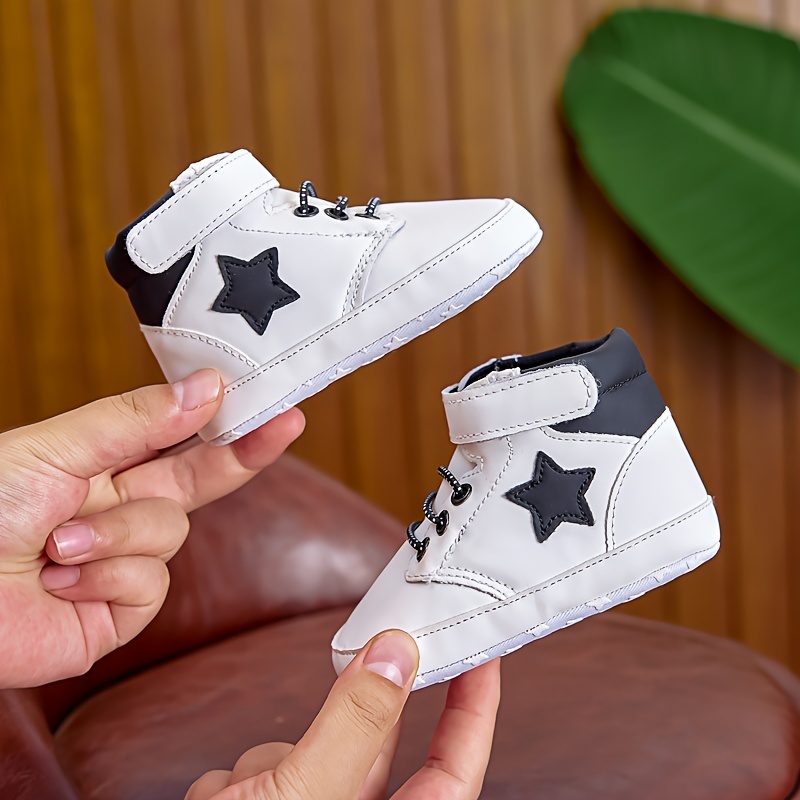 Babysportschoenen, casual halfhoge PU-bovenkant met stoffen binnenkant en zool