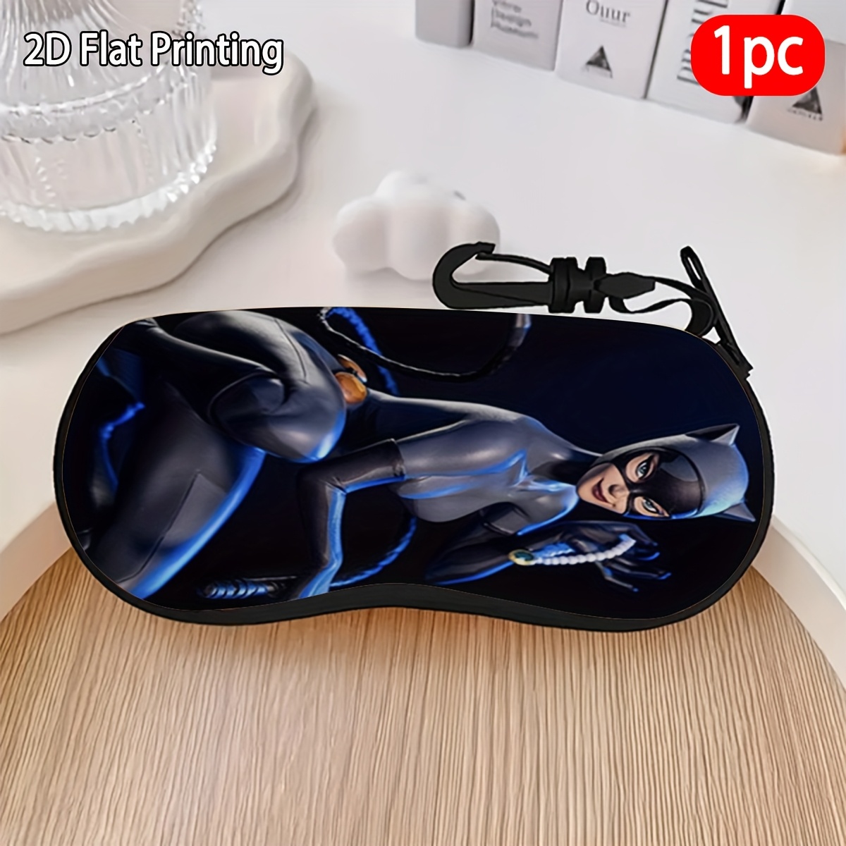 1pc,   pattern decorative glasses case,   used as christmas and halloween gift, portable with hook, fashionable glasses case, suitable for travel glasses, portable travel accessories, unisex accessories, gift for  , multifunctional suitable for glasses and accessories, reusable,  , travel  , halloween  es, lord of the rings, vr headset carry case 0