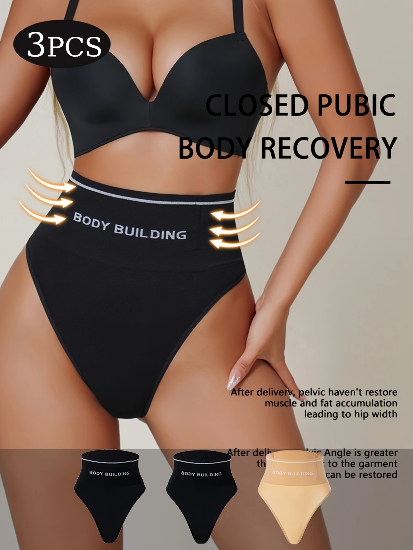 3st damhöga midjekontrollerande trosor svarta magkontroll - Temu Sweden