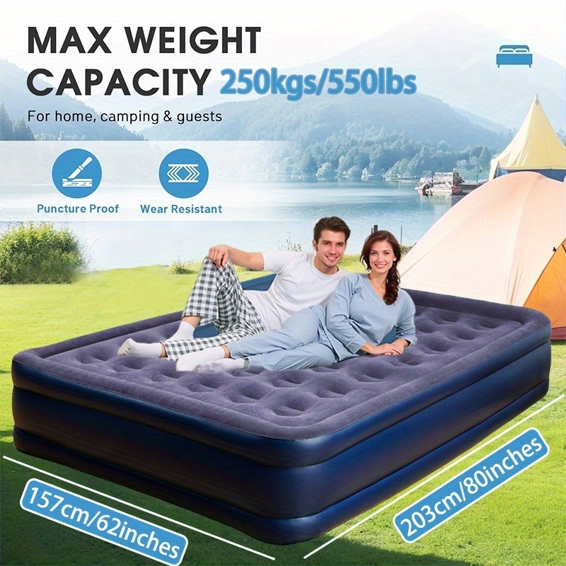 air mattress pump self inflatable 19 550lbs max blow bed no Temu