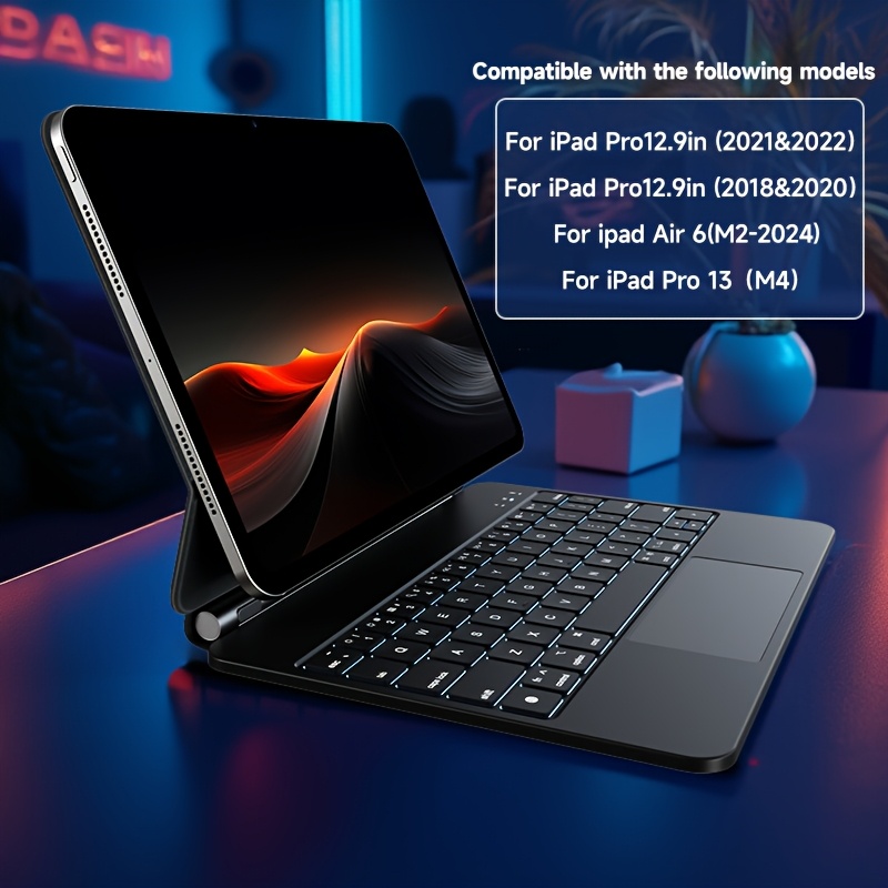   para ipad  /5   para ipad pro 11 pulgadas (m2, 2024) y   (2018-2022)   universal   para ipad con teclado y trackpad     magnética para teclado