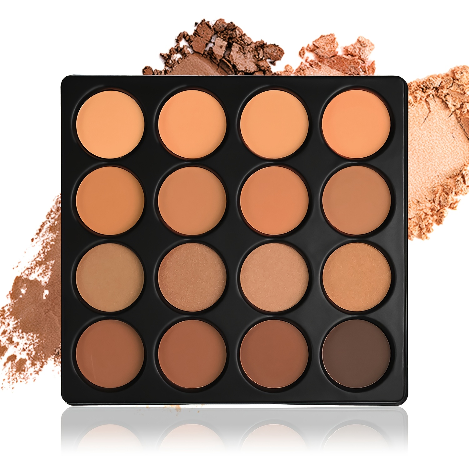 TEMU 16 Colors Contour Palette For Beige, 12pcs Matte Contour & 4pcs Highlighter Powder, Full Coverage Natural Long Lasting Face Makeup Kit