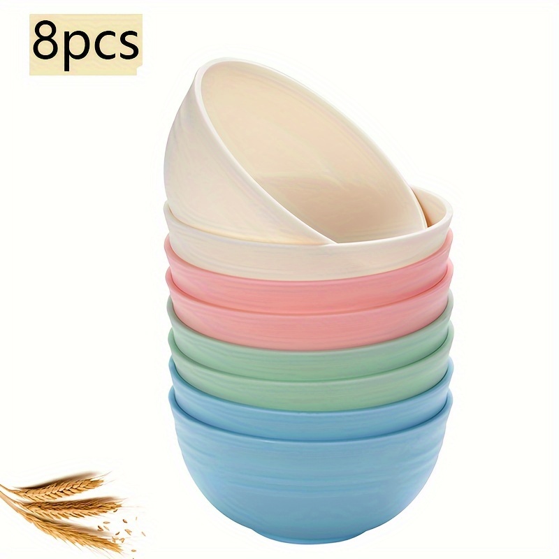 

8pcs, Bpa-free Durable Plastic Cereal And Soup Bowls, Shatter-resistant, Easy-to-clean, Outdoors Safe, Holiday-themed, Ideal For Home, Dorm, Office, Elegant Pastel Colors