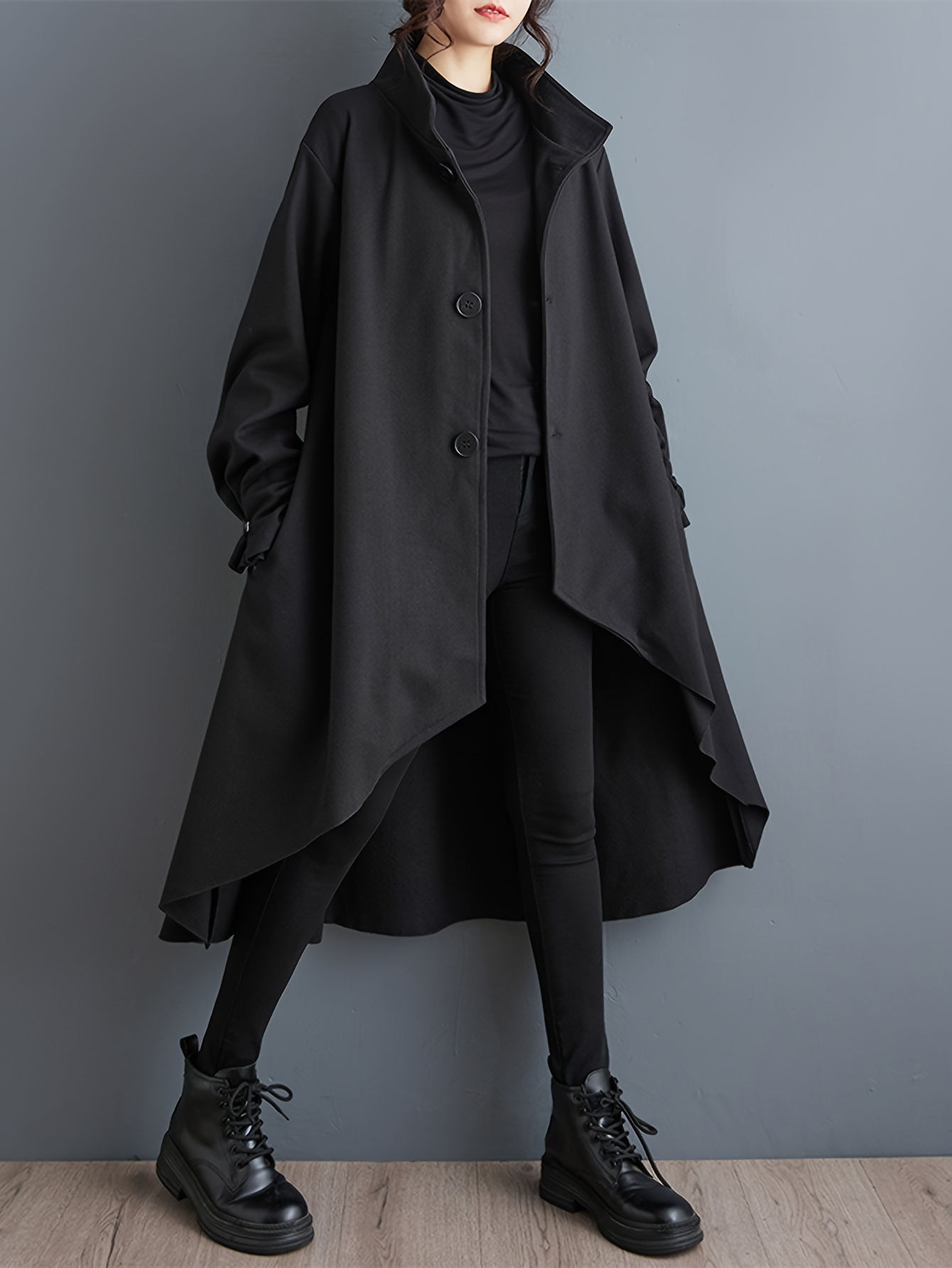 a length coat a japanese stand collar - Temu