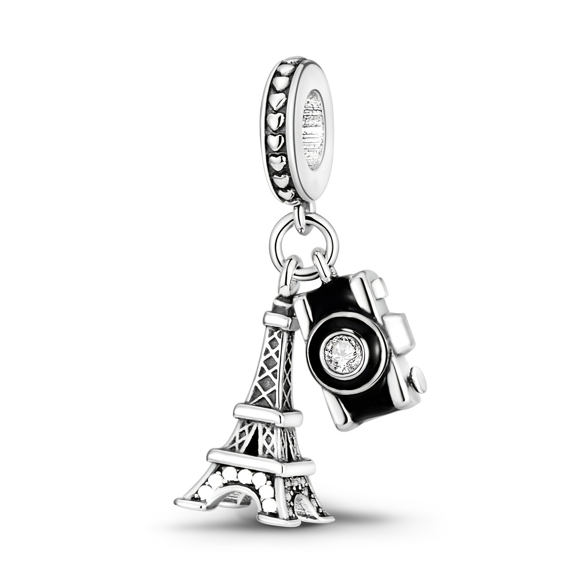 TEMU S925 Silver-plated Camera Pendant | Stylish And Design, Perfect For Jewelry Making, Ideal For Daily And Gift- Occasions