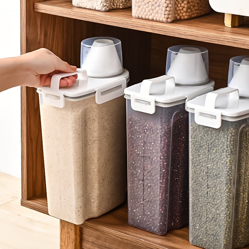rice storage container household insect proof and moisture proof sealed flour storage canister rice and grain organizer box Product details 5