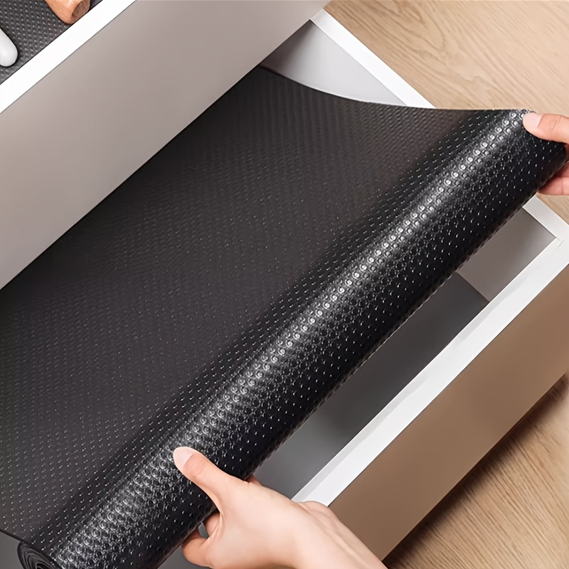 Image of Thickened Waterproof & Vinyl Drawer Liner Pad - Non-slip Easy Clean Shelf Protector For Kitchen Cabinets, Refrigerator Shelves, Countertops, Wardrobes & Shoe Storage, Shelf Liners