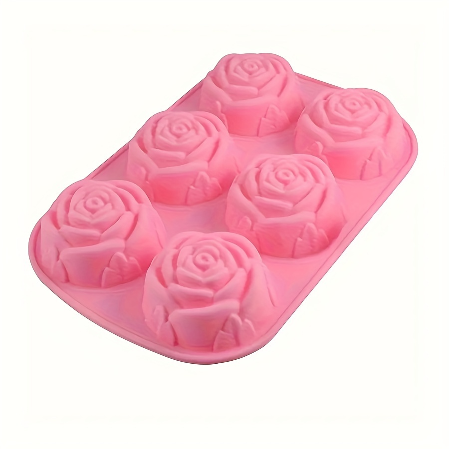 E-shop Pink Rose Blume Silikon Seifenform, Hochtemperaturbeständige Handgefertigte Seifenform .