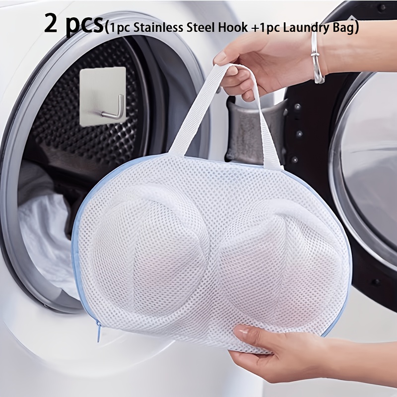 TEMU Set pezzi (1 sacchetto per biancheria intima + 1 gancio). Sacchetto per reggiseni 3D con , sacchetto da bucato in rete -deformazione