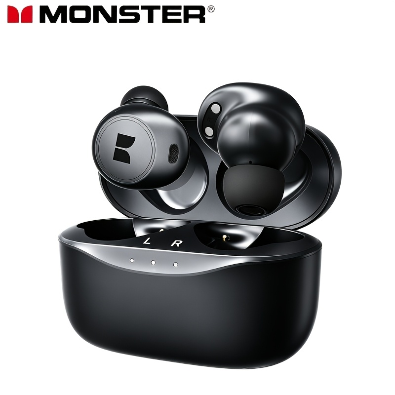 TEMU Monster Wireless Bluetooth Earbuds, Active Noise Cancellation, 46-hour With Charging Case, Sweatproof And, Built-in Microphone, Compatible With