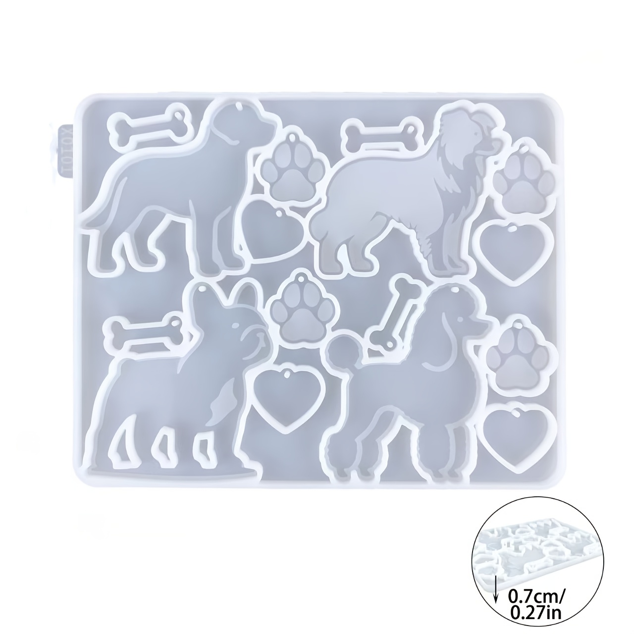 Pendant Silicone Mold Dog Combination Decorative Hanging Pendant Drip Molding Mold Pet Ornament Resin Mold