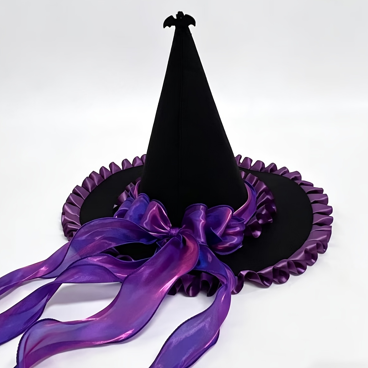 TEMU New Arrival Lace Wizard Hat For Cosplay Gothic Headwear For Halloween Dark Anime Convention Costume For Christmas Navidad