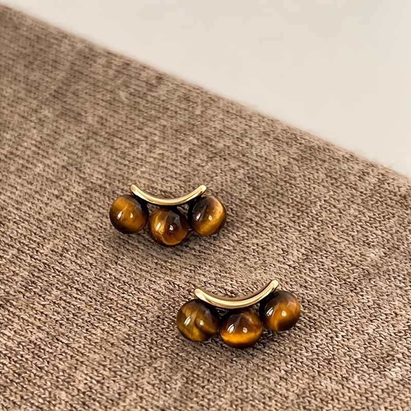 TEMU 1 Paire de Clous d'Oreilles Clous STUDIO en Résine Vintage Minimalistes - Style Adaptés , aux Fêtes, aux Vacances, Oreille Rétro Élégante, pour